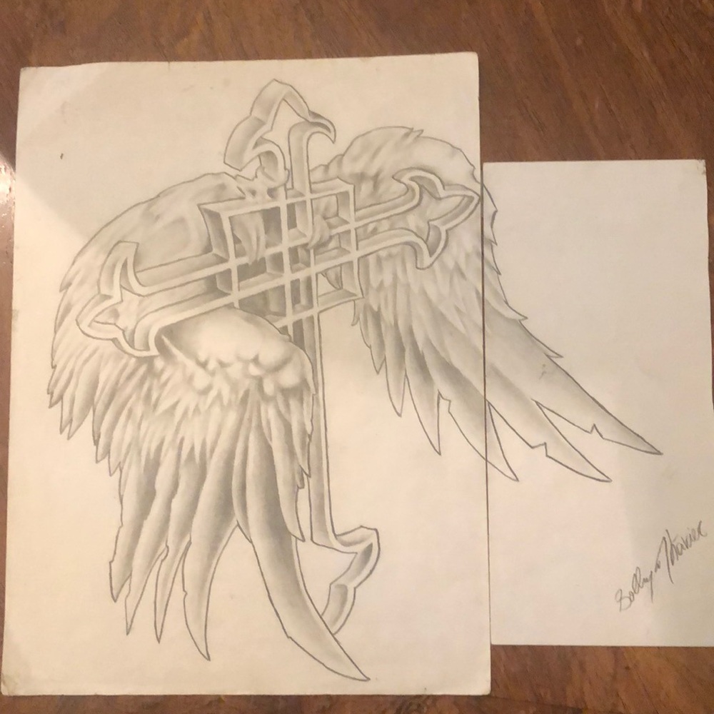 Pencil Drawing of a nice tattoo for a back piece